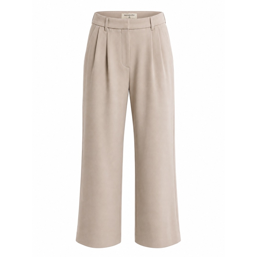 Abercrombie & Fitch Sloan Wide Leg Tailored Pants Beige Size 30 Long